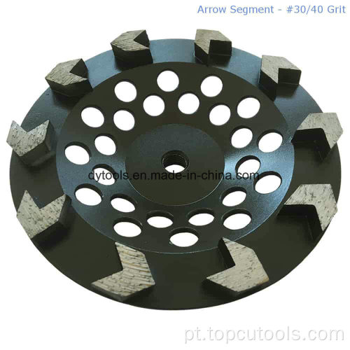 Diamond Arrow Seg Reting Cup Wheel para polimento de concreto